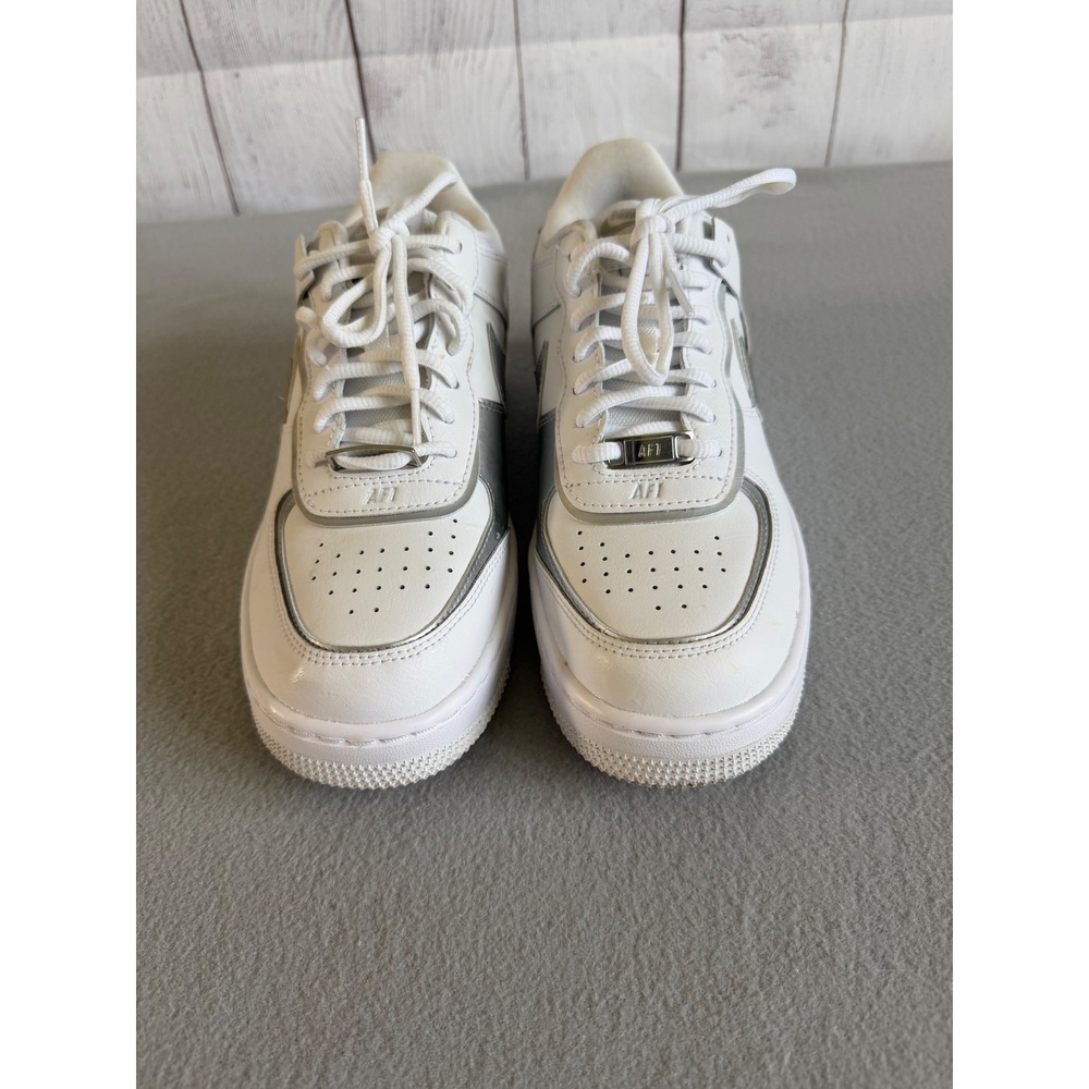 Nike Air Force 1 Shadow White Metallic Silver Sneakers CI0919-119 Womens 8.5 - Picture 3 of 7
